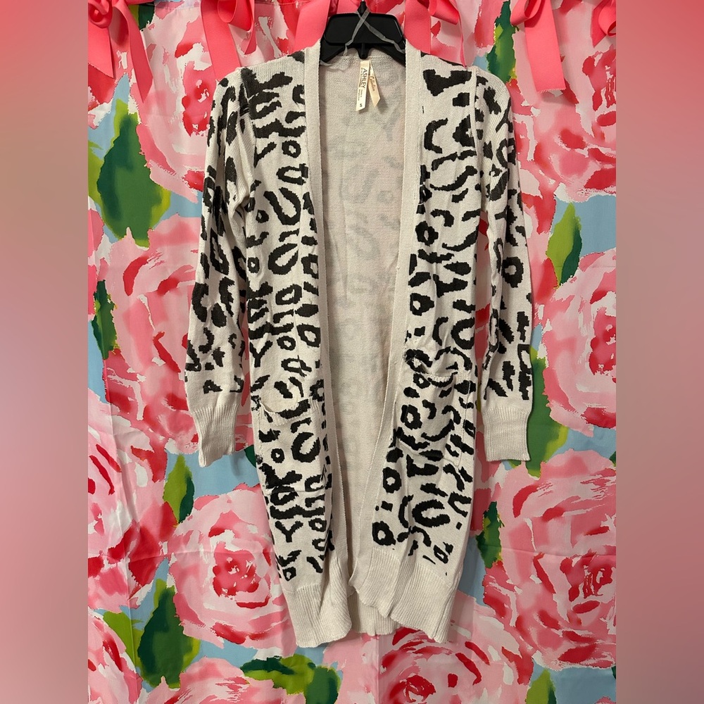 Ashley by 26 International Leopard Print Long Cardigan